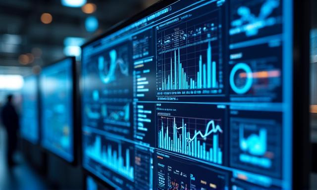 Futuristic dashboard showing real-time data flow and high-tech visualizations