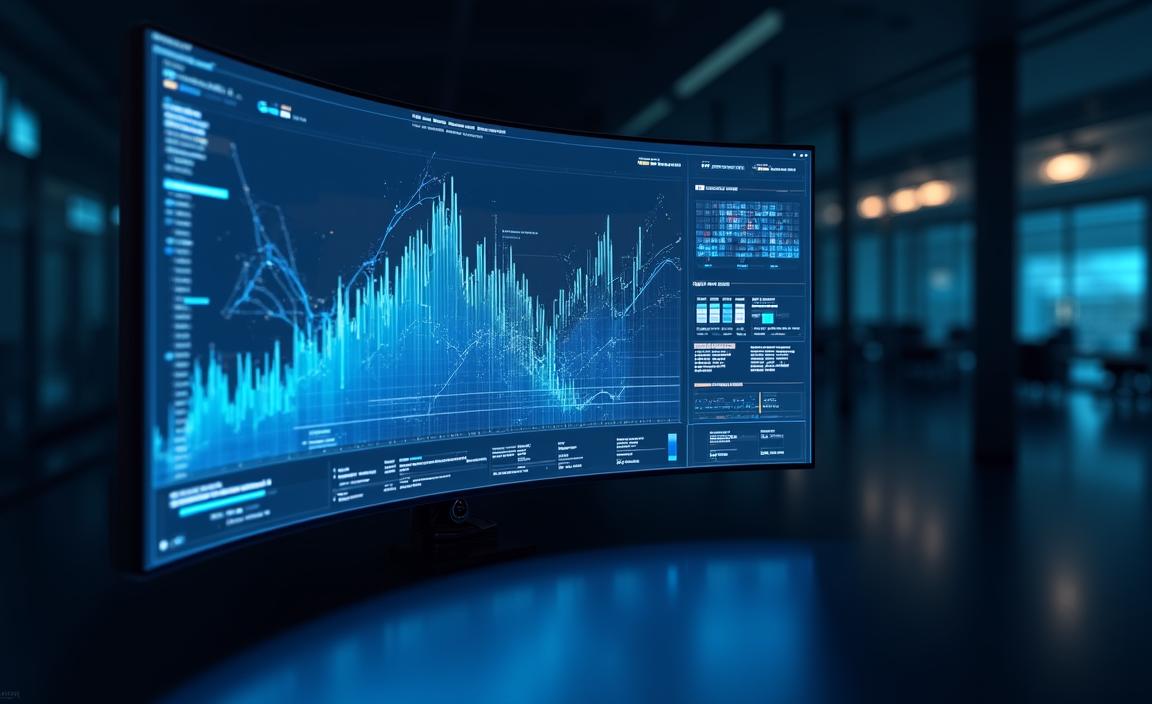 Futuristic AI analytical dashboard showing real-time data streams
