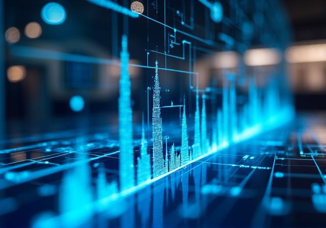 Futuristic data visualization and predictive modeling curves